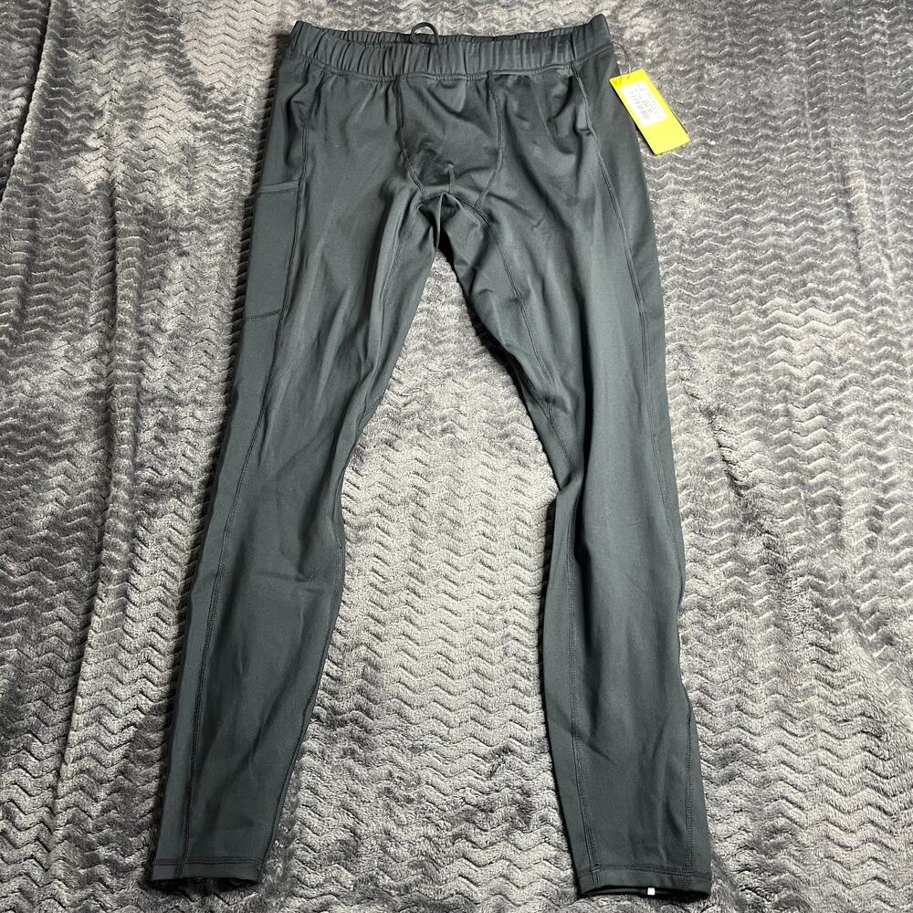 Zella Black Mens size L tights Athletic base layer running long underwear black